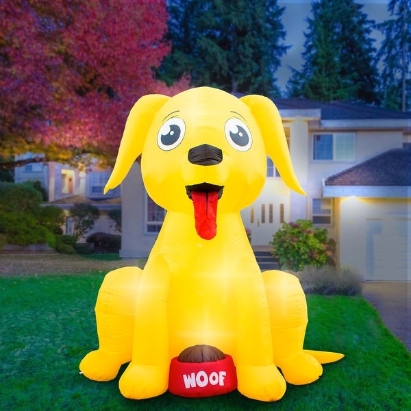Holidayana 8-Foot Inflatable Big Dog Decoration, Includes Built-in Bulbs, Tie-Down Points, and Powerful Built in Fan