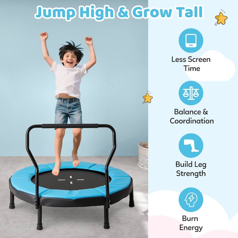Gymax 40'' Trampoline for Kids Indoor/Outdoor Fitness Trampoline w/