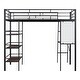 preview thumbnail 6 of 9, Twin Size Loft Bed, Metal Twin Loft Bed Frame with 3 Layers of Shelves and Desk, Stylish Metal Bed with Whiteboard, Black