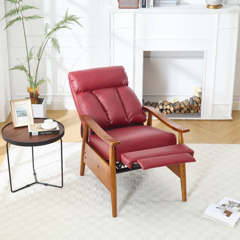Modern 26.38" Upholstered Adjustable Chaise Lounge Chair with Wood Frame for Living Room