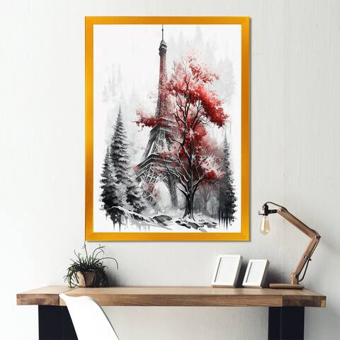 Designart "Fall Scenery In The City I" Romantic Landscape Framed Art Print