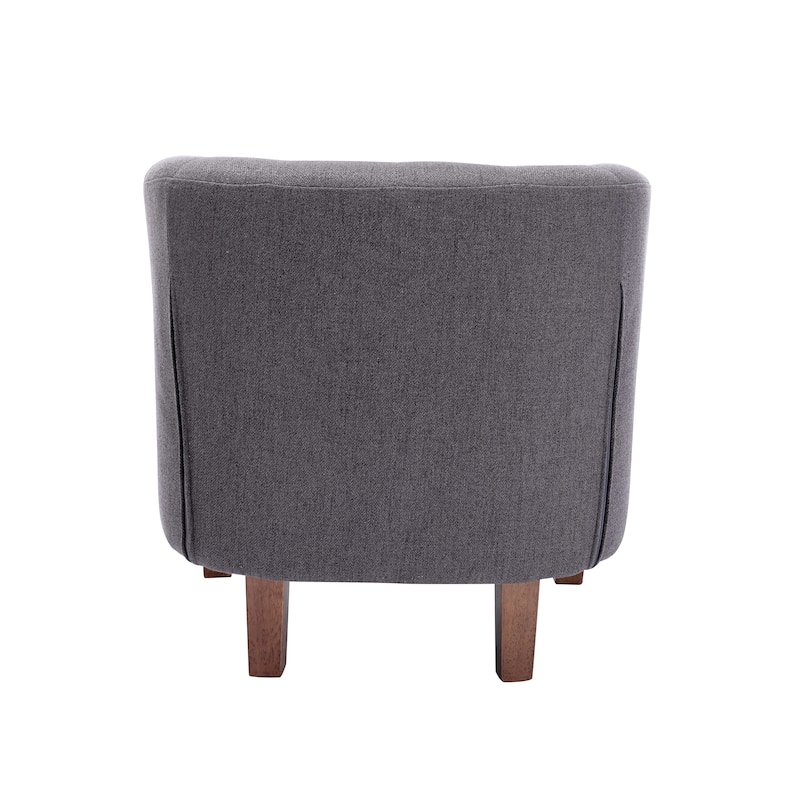 Porthos Home Kady Fabric Barrel Accent Chair with Rubberwood Legs