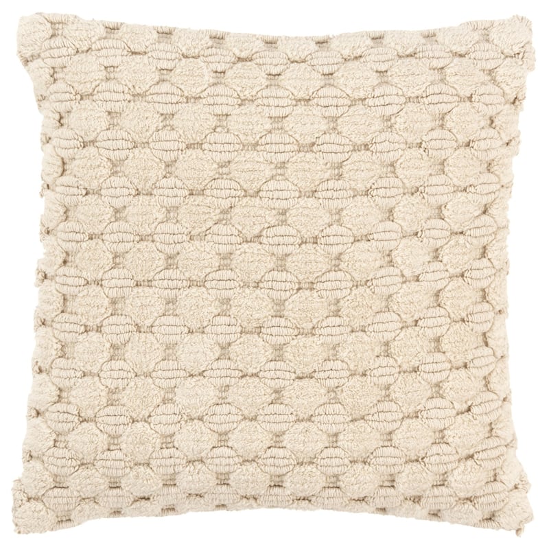HomeRoots 20" Ivory Cotton Throw Pillow With Texture