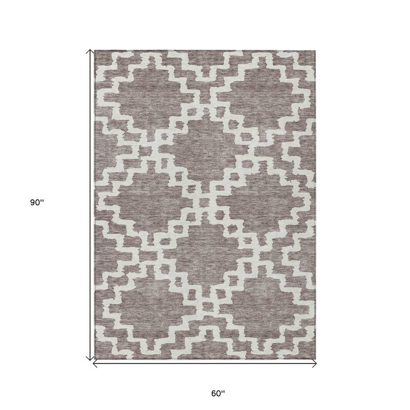 HomeRoots Geometric Transitional Rectangle Outdoor Rug