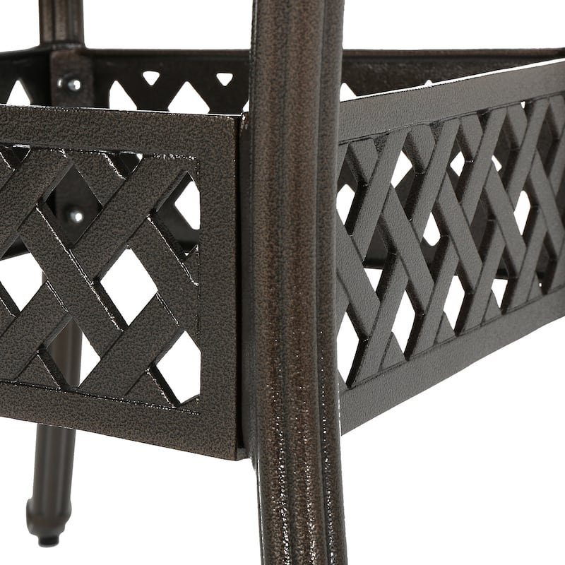 Outdoor Expandable Aluminum Dining Table for 4-6 People,Hammered Bronze Finish for Dining Room,Kitchen