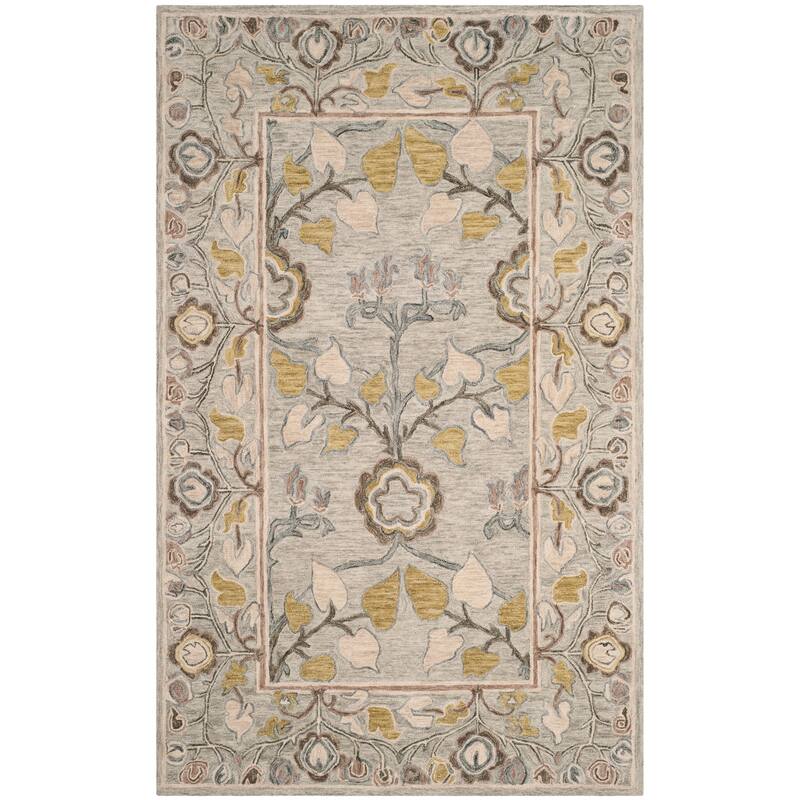 SAFAVIEH, Handmade Roslyn Aldijana Modern Floral Wool Rug