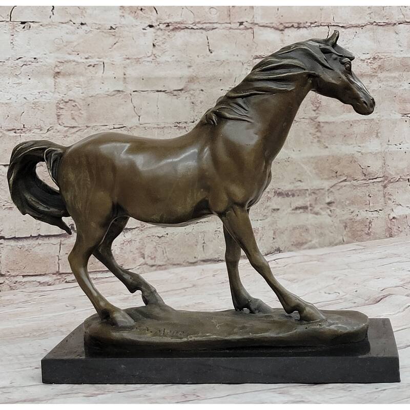 Arabian Imitative Horse Bronze Statue Sculpture Pj Mene Equestrian Stables Decor 10 Inches X 11 Inches