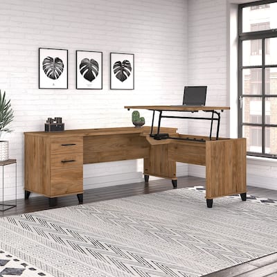 Somerset 72W 3 Position Sit to Stand L Shaped Desk by Bush Furniture