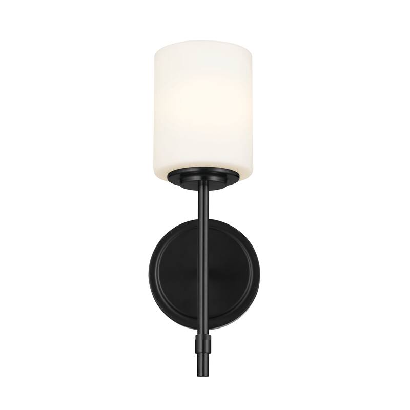 Kichler Lighting Ali 1-Light Black Wall Sconce with Glass Shade - 14.5 in
