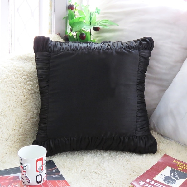Black discount satin pillows