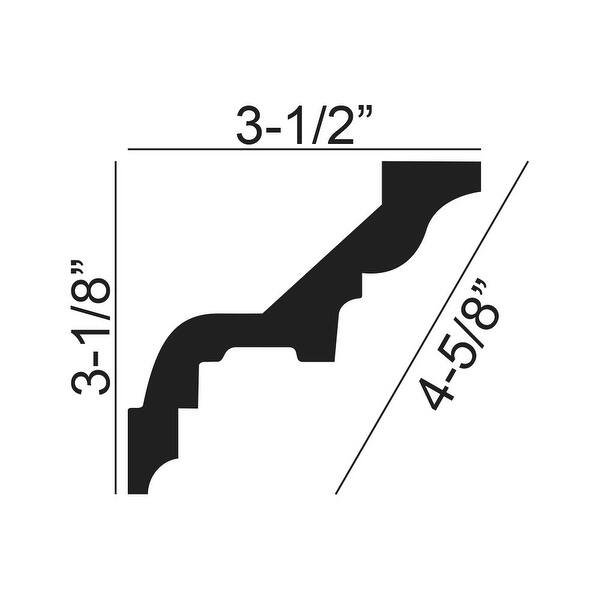 3 1 8 Inch X 3 1 2 Inch X 94 1 2 Inch Polyurethane Crown Moulding 5 Pack Overstock 3 1 8 Inch X 3 1 2 Inch X 94 1 2 Inch Polyurethane Crown Moulding 5 Pack Overstock