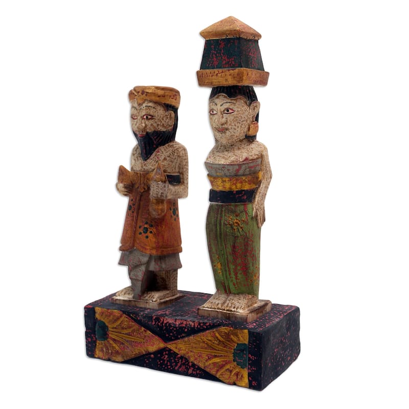 Novica Handmade Sulinggih Wood Statuette