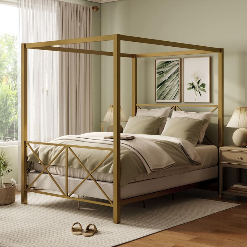 Furniture of America Rosemarie Canopy Metal Bed