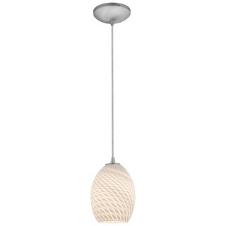 Access Lighting Brandy FireBird Steel Integrated LED Cord Pendant, White Firebird Shade