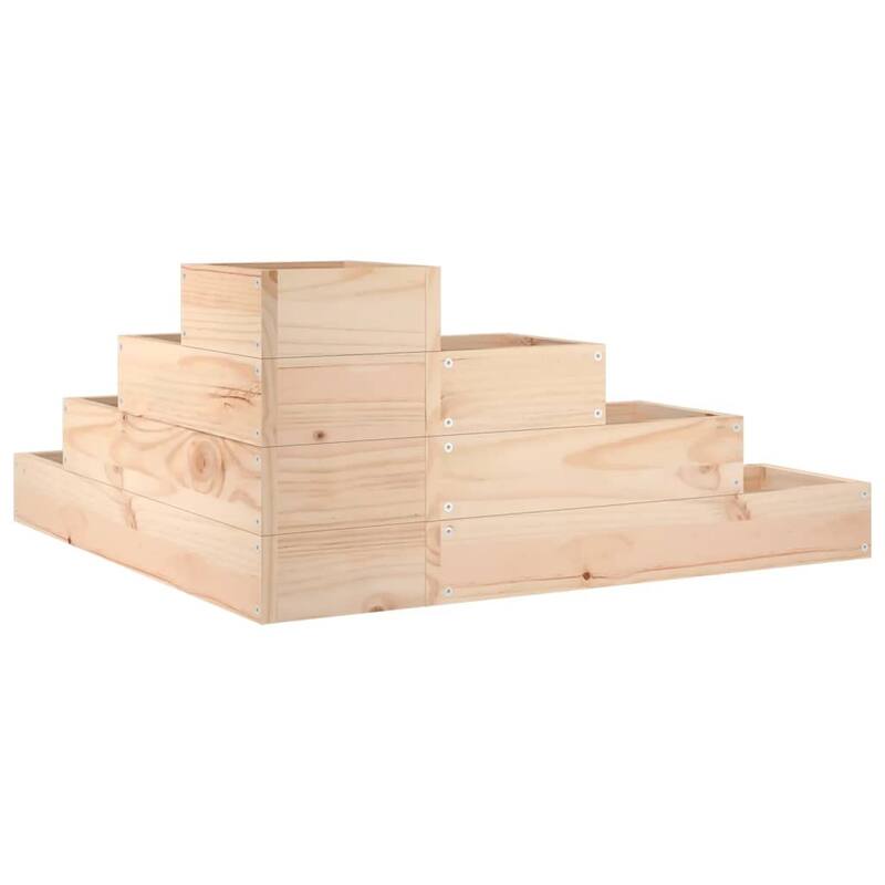 vidaXL Patio Planter 4-Tier 31.7x31.1x14.2" Solid Wood Pine - 80.5 x 79 x 36 cm/ 1