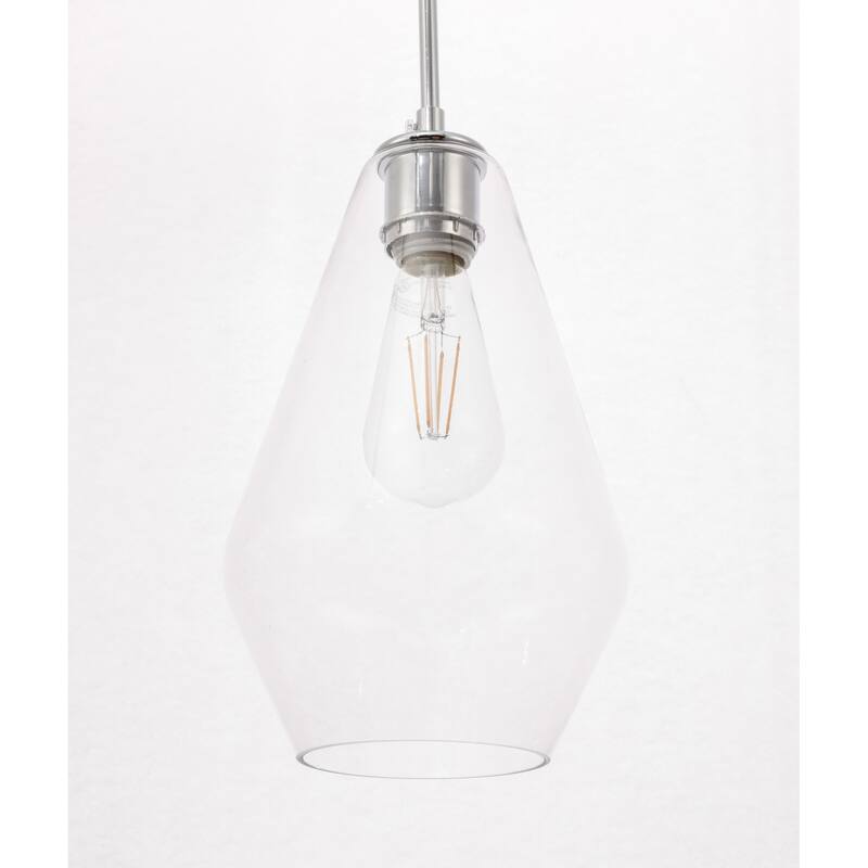 Elegant Lighting Gene Single Light 7" Wide Mini Pendant with Clear - Chrome