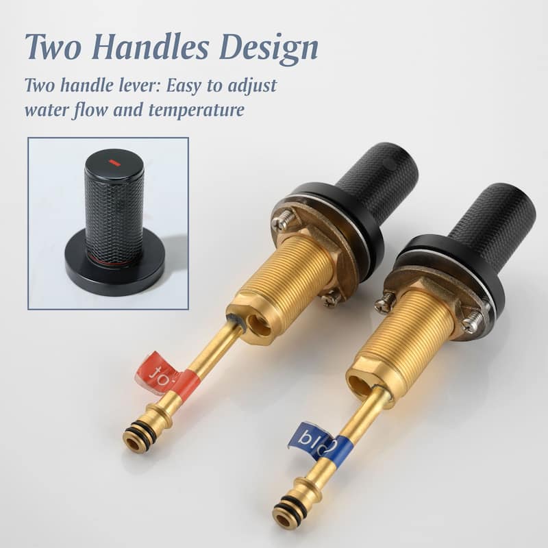 Widespread Bathroom Sink Faucet With Valve 8 Inch Double Handle Bathroom Faucets 3 Hole Modern Vanity Tap With 360 Swivle Spout