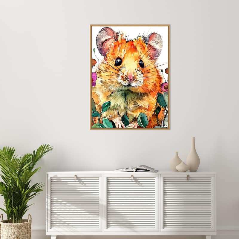Hamster by Justyna Jaszke Framed Canvas Wall Art