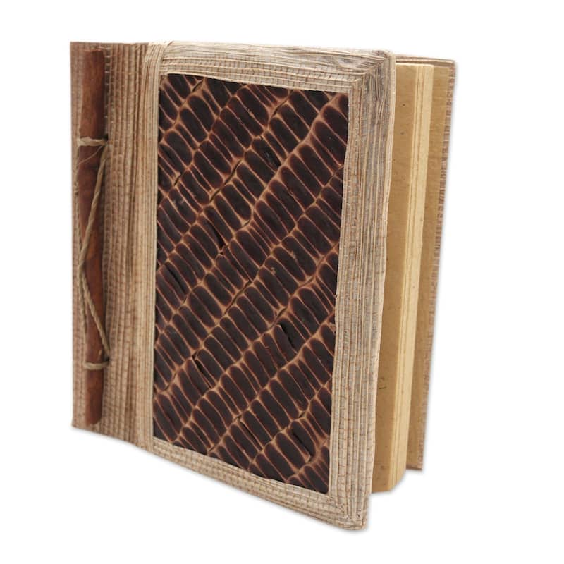 Novica Handmade Brownstone Natural Fiber Journal