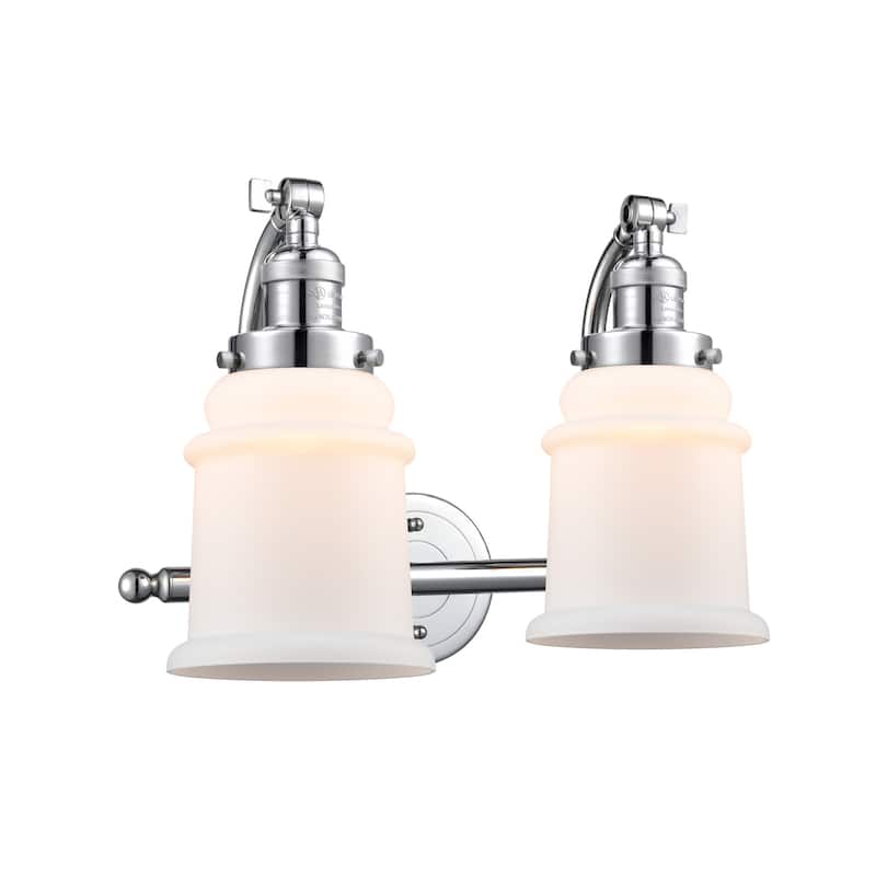 Innovations Lighting Canton 2 Light 18" Wide Bathroom Vanity Light - Polished Chrome / Matte White