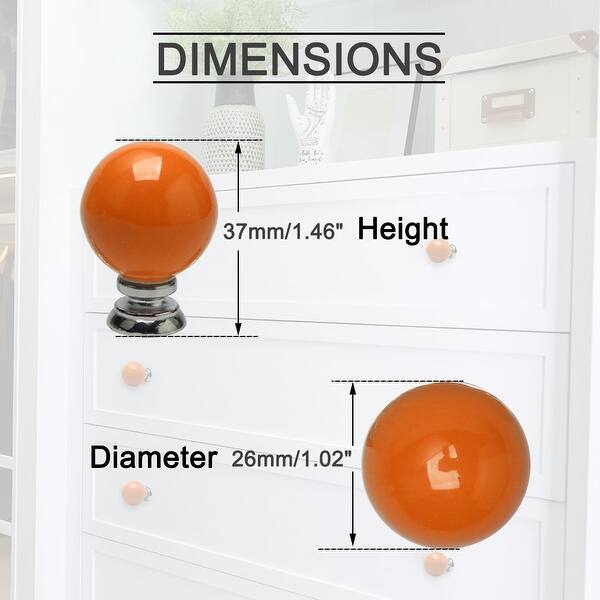 Shop 6pcs Ceramic Knobs Vintage Knob Drawer Pull Handle Furniture Cabinet Desk Cupboard Wardrobe Dresser Decorative Orange On Sale Overstock 28765815
