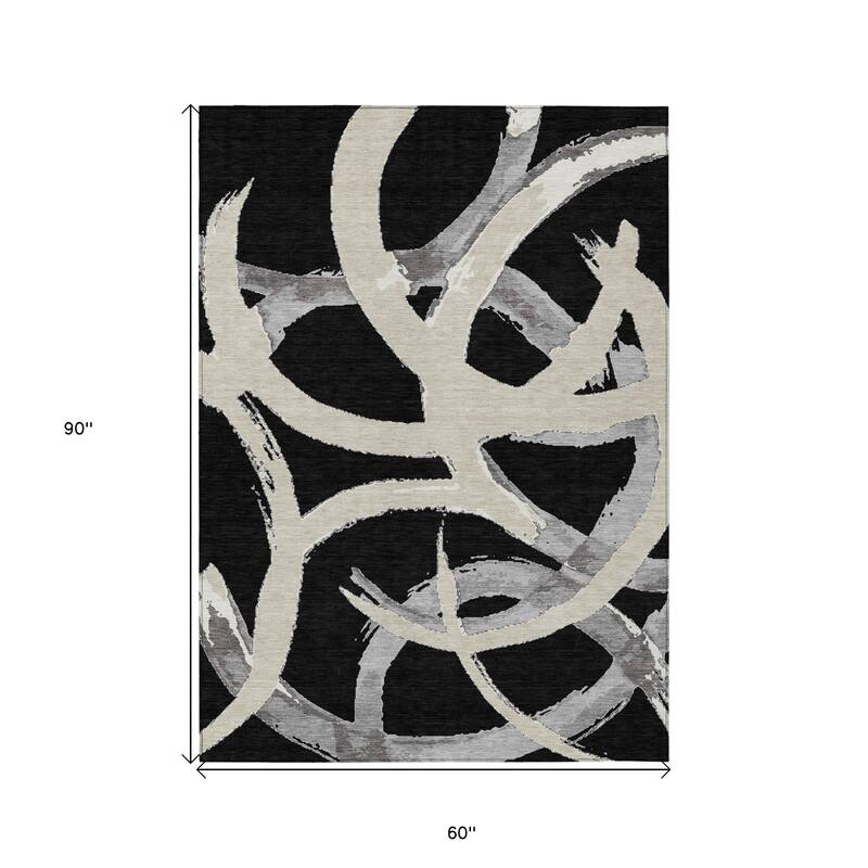 HomeRoots Abstract Transitional Rectangle Outdoor Rug
