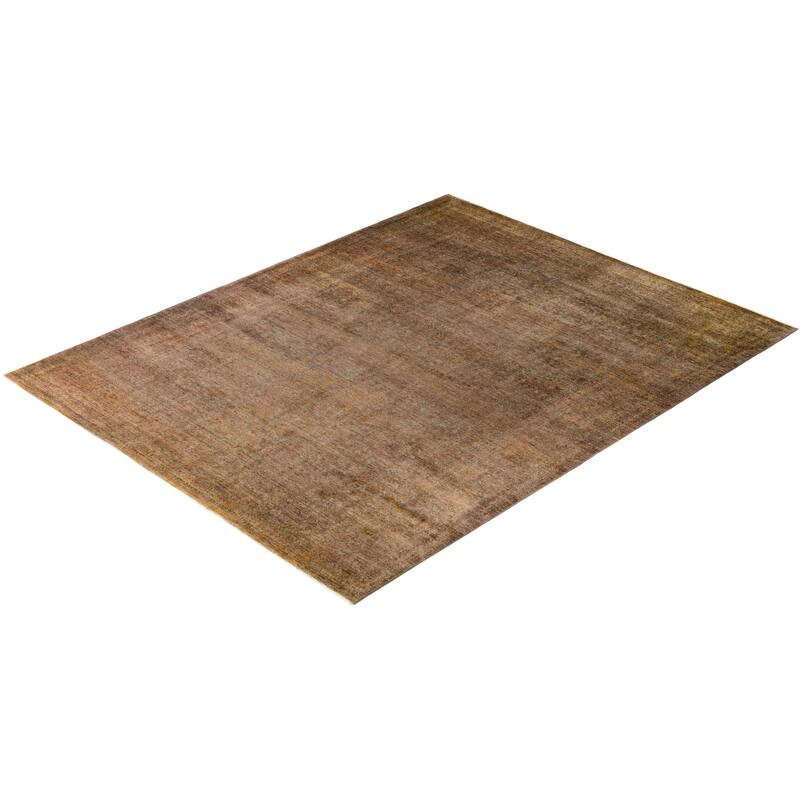 Overdyed One-of-a-Kind Hand-Knotted Area Rug - Green - 9' 1" x 11' 4"