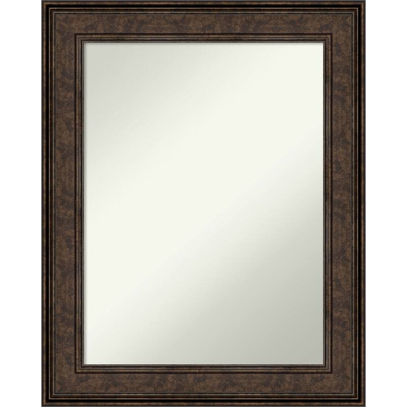 Non-Beveled Wall Mirror - Ridge Bronze Frame