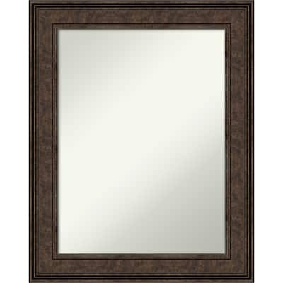Non-Beveled Wall Mirror - Ridge Bronze Frame