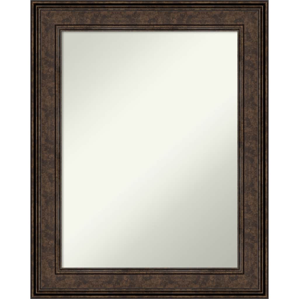 Non-Beveled Wall Mirror - Ridge Bronze Frame