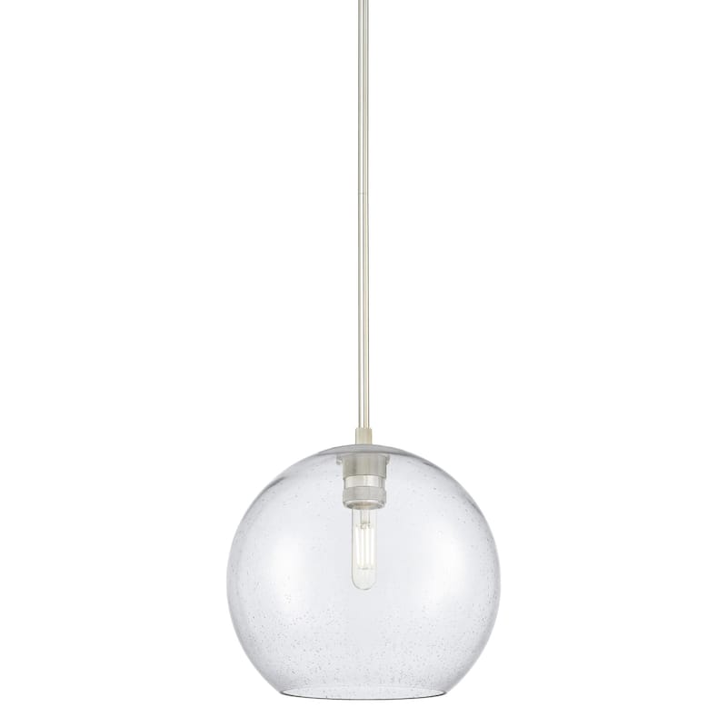 Innovations Lighting 434-1S-10-10 Crown Point Pendant Crown Point 10" - Polished Nickel / Seedy