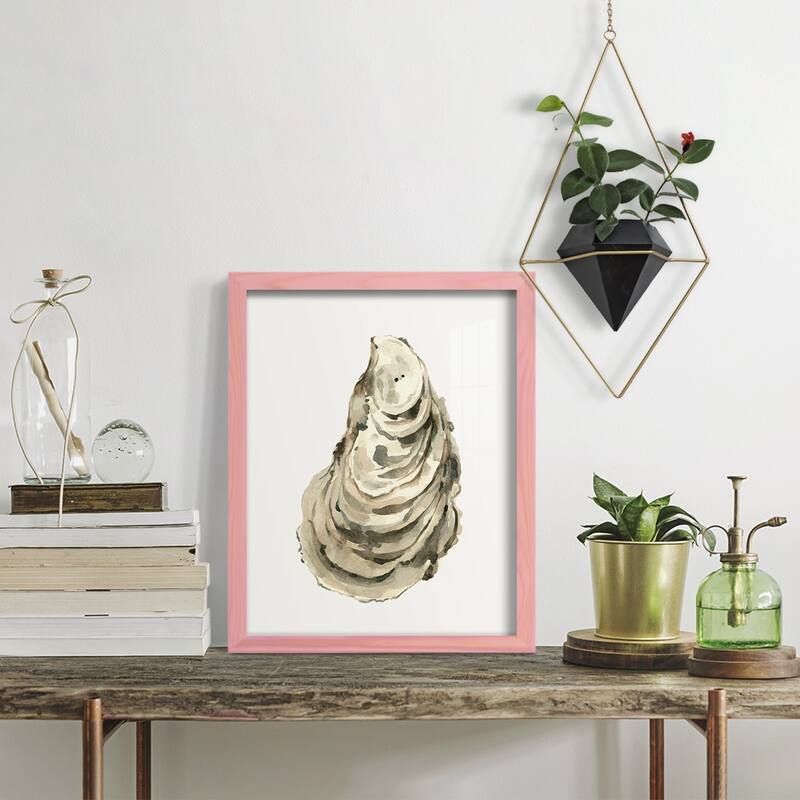 Neutral Oyster Study I -Framed Print w/glass-Cherry Red