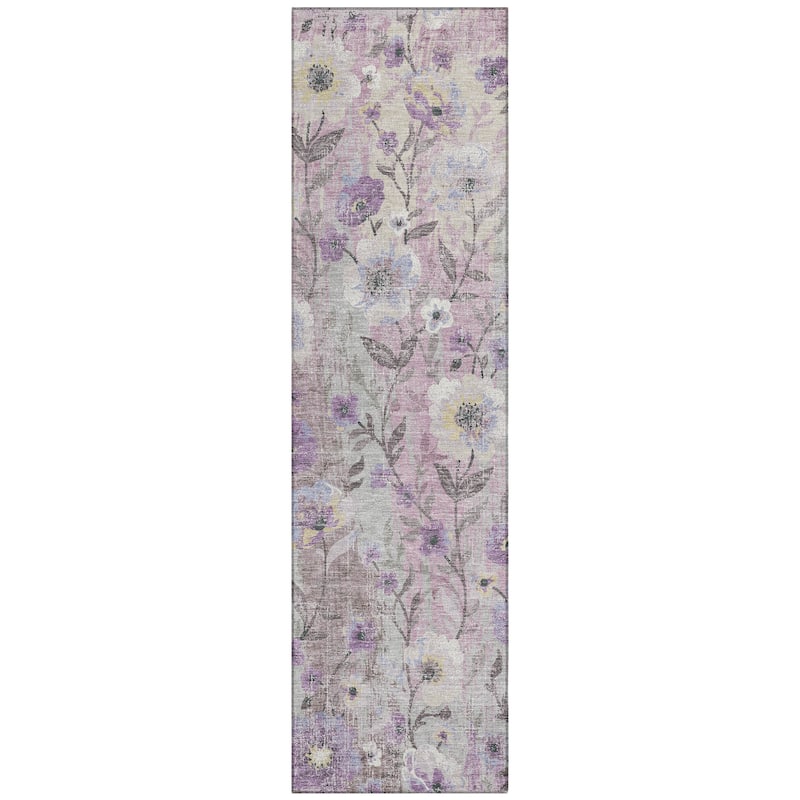 Machine Washable Indoor/ Outdoor Floral Joy Chantille Rug