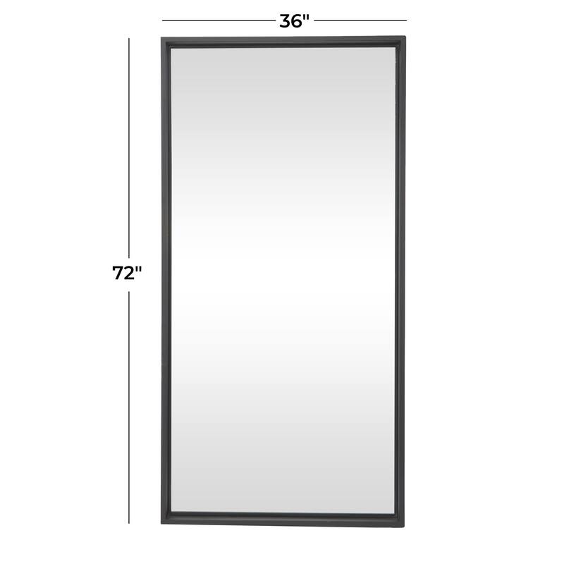 Metal Tall Floor Mirror - Black - Roche River Decor