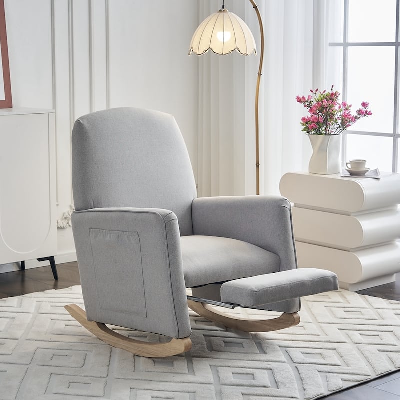 Rocking Chair With Adjustable Footrest