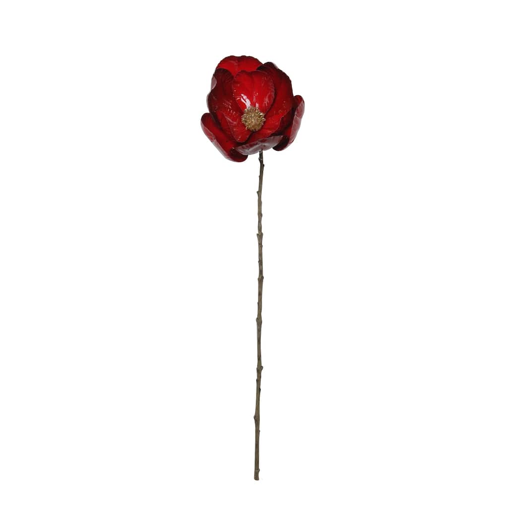 23" Red and Brown Magnolia Artificial Christmas Stem - 23