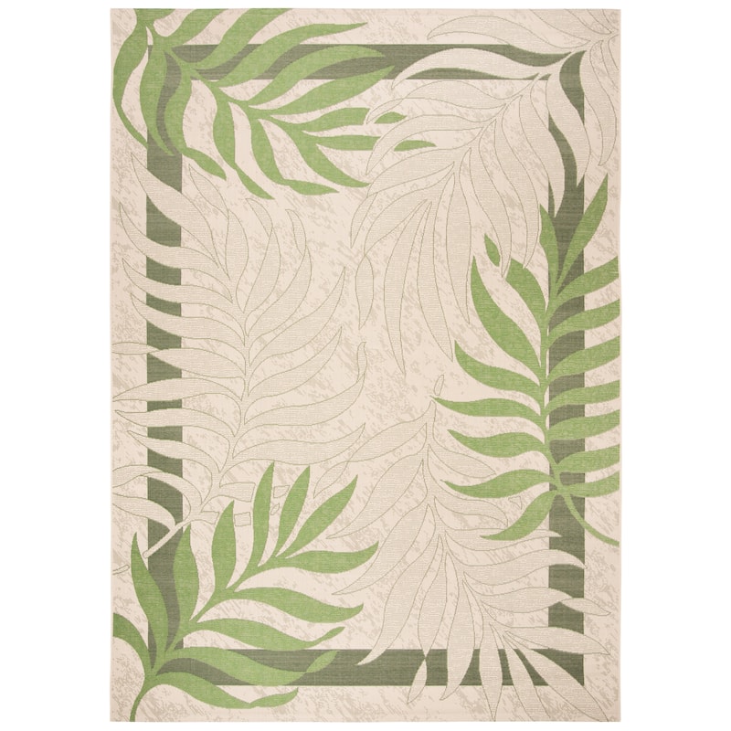 SAFAVIEH Courtyard Idun Botanical Indoor/ Outdoor Waterproof Patio Backyard Rug