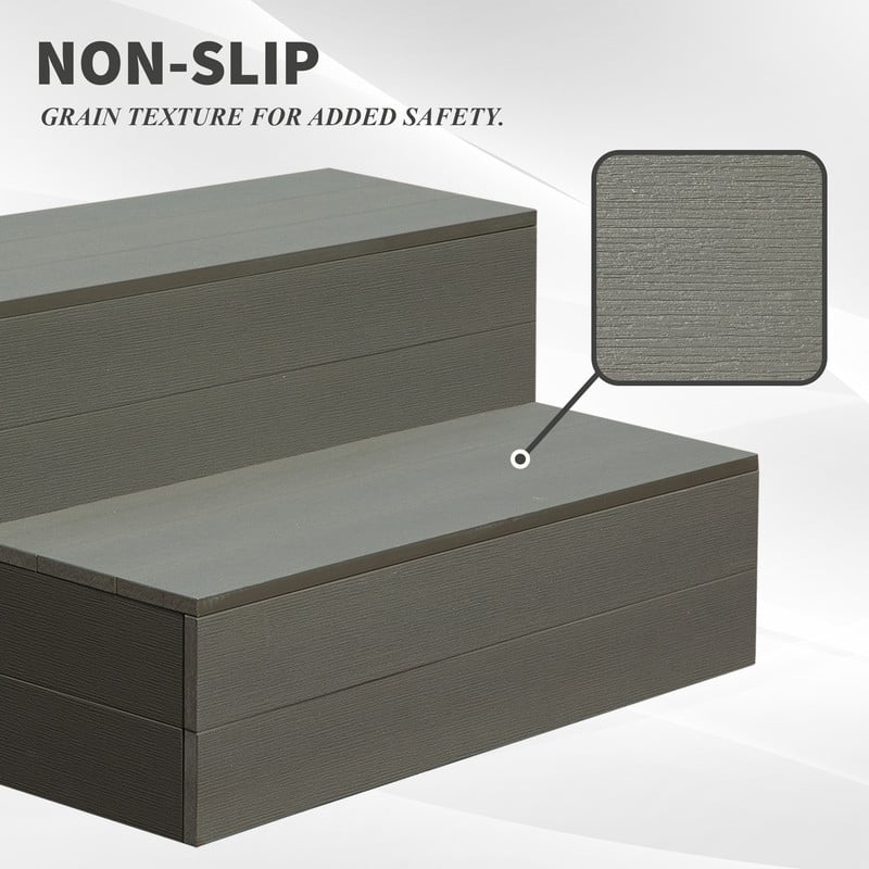 Domi Hot Tub Steps, Universal Spa & Hot Tub Step, Heavy Duty Aluminum Spa Steps, Non-Slip Spa Stairs for Outdoor/Indoor