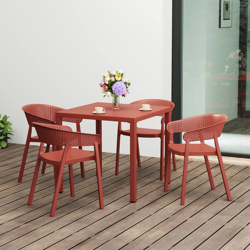 Frond and Form 4-Person Outdoor Square Dining Set