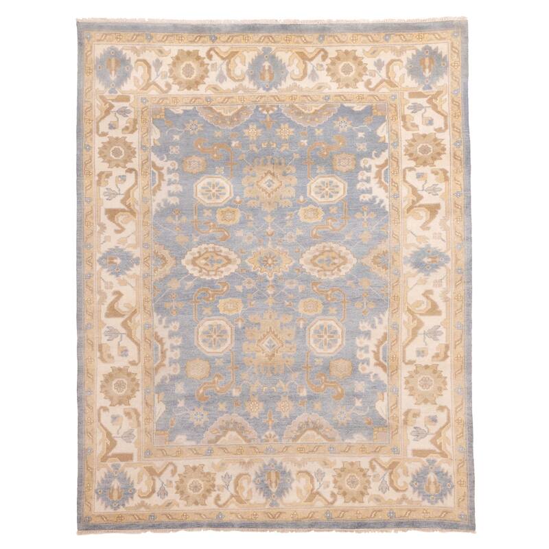 ECARPETGALLERY Hand-knotted Royal Oushak Light Blue Wool Rug - 8'2 x 10'3