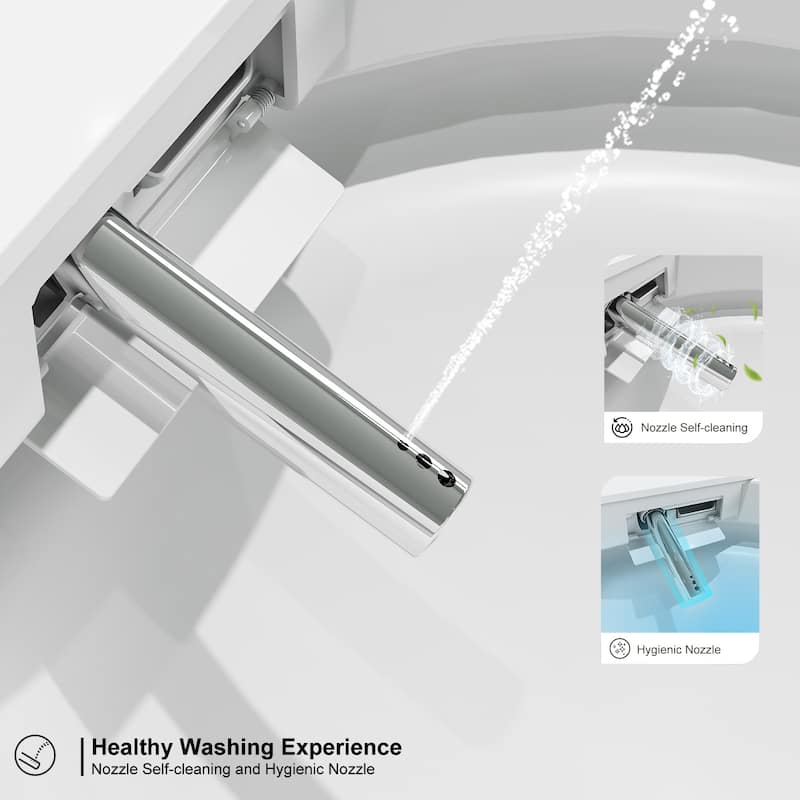 HOROW T20Y Elongated Smart Toilet Bidet in White with Heated Seat, Dryer, Auto Open & Close, Auto Flush and Remote Control