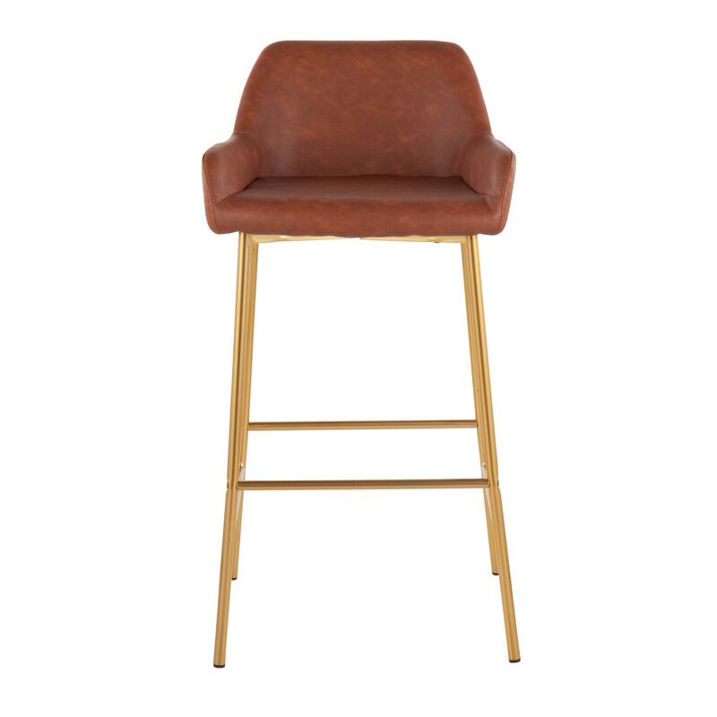 Silver Orchid Galotti Gold Fixed-Height Upholstered Bar Stool - Set of 2