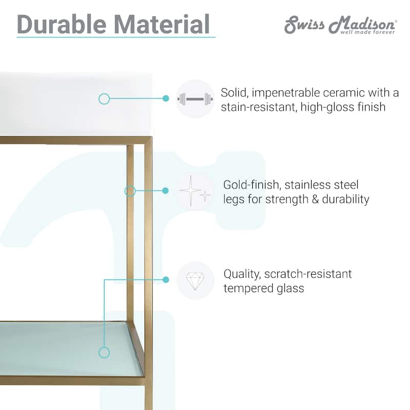 Pierre Metal Freestanding Single Sink Bathroom Vanity