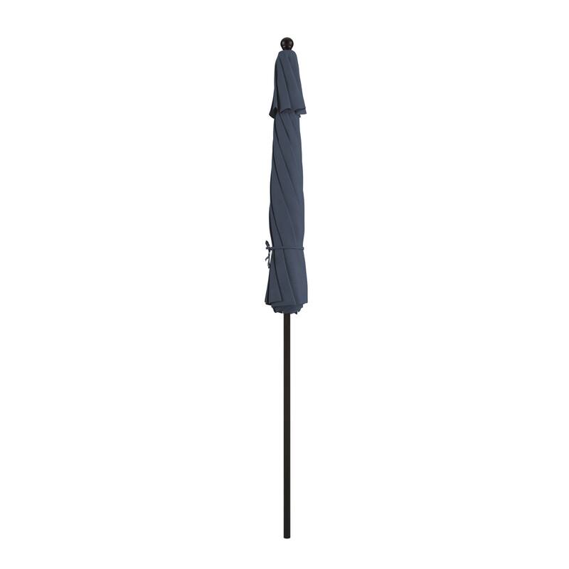 California Umbrella 9' Rd. Aluminum Frame, Fiberglass Rib Market Umbrella, Push Open, Bronze Finish, Pacifica Fabric