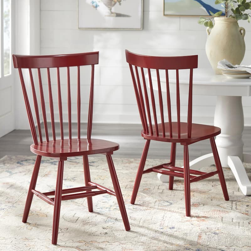 Simple Living Venice Farmhouse Dining Chairs (Set of 2) - Red