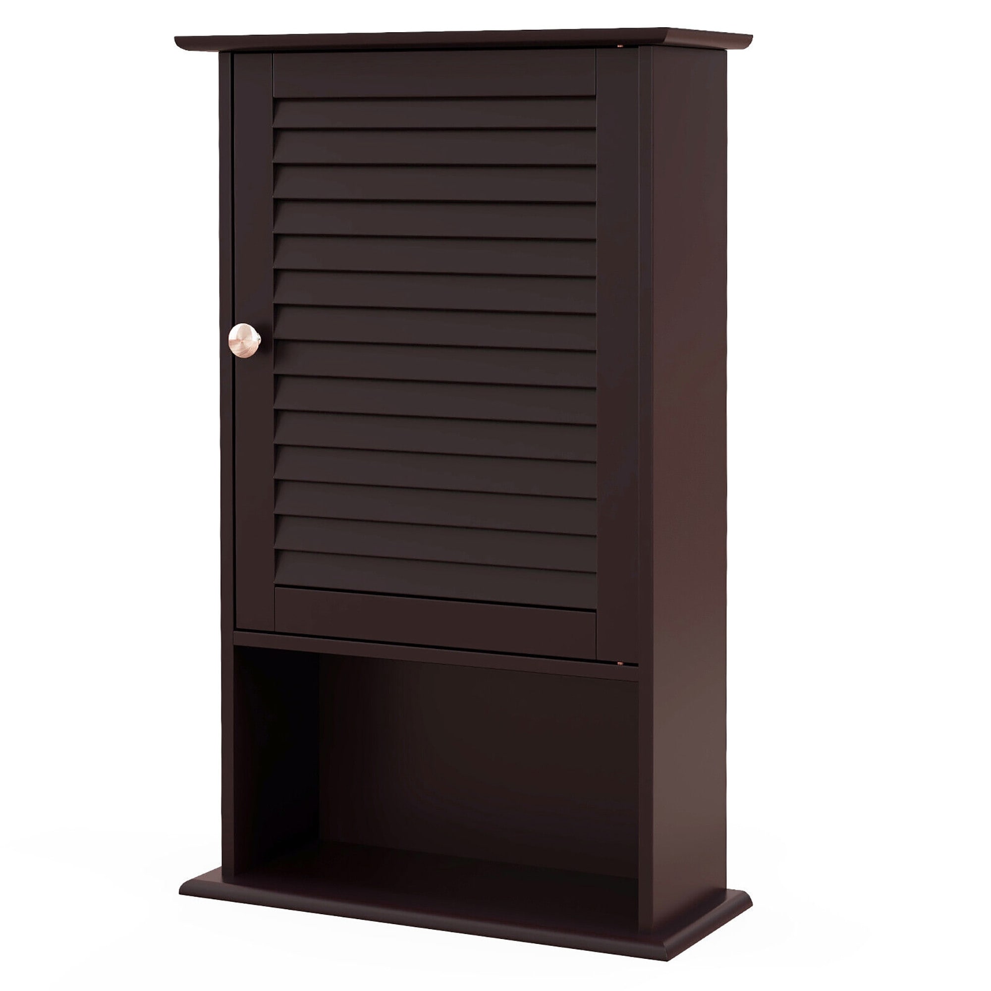 Costway Bathroom Wall Mount Storage Cabinet Single Door w/Height Adjustable  Shelf Grey