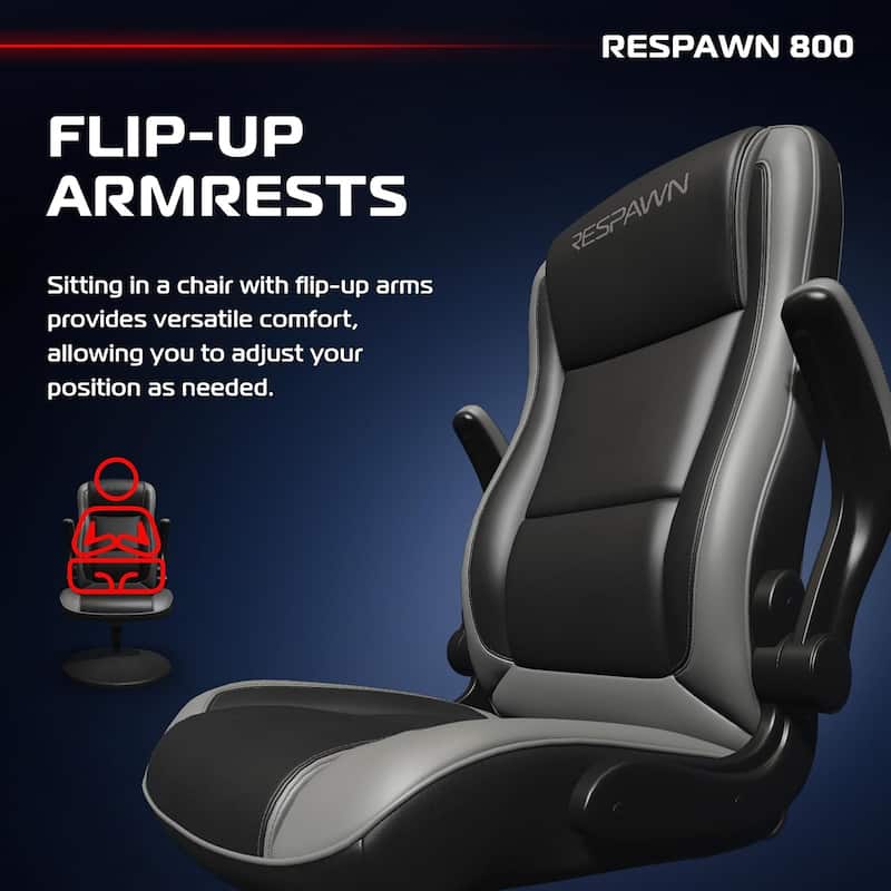 RESPAWN 800 Gaming Chair Floor, Swivel Rocker Gaming Chair, High Back Ergonomic Floor Gaming Chair for Kids and Adults