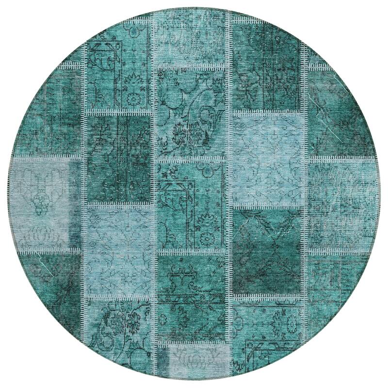 Machine Washable Indoor/ Outdoor Chantille Traditional Patchwork Rug