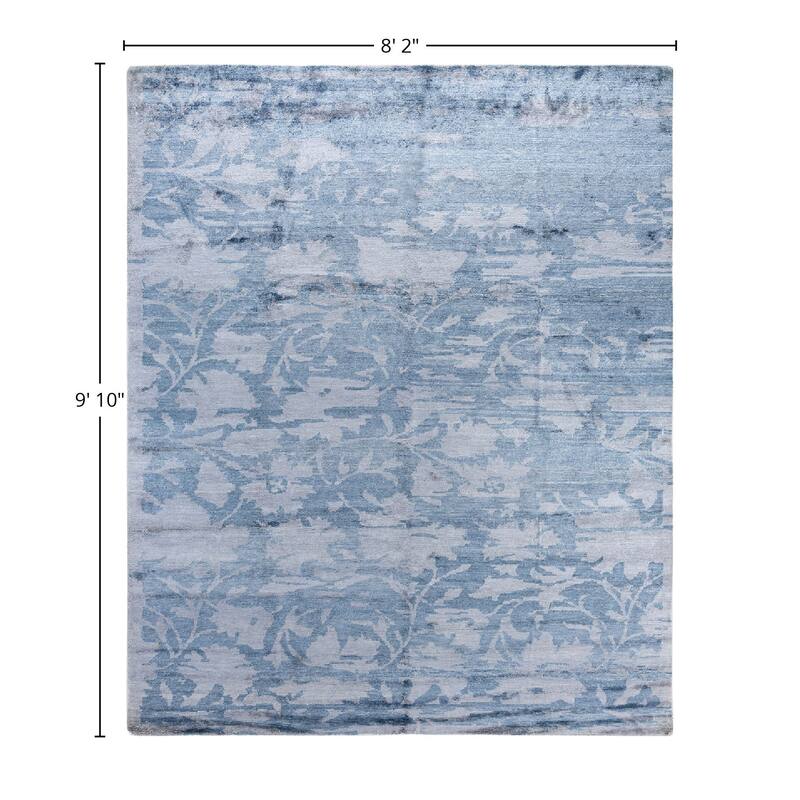 Modern One-of-a-Kind Hand-Knotted Area Rug, Gray - 8' 2" x 9' 10"