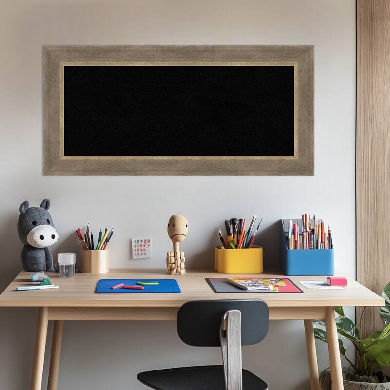 Driftwood Tan Wood Framed Cork Board - Bulletin Board, Organization Board, Pin Board